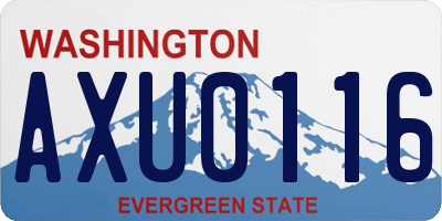 WA license plate AXU0116