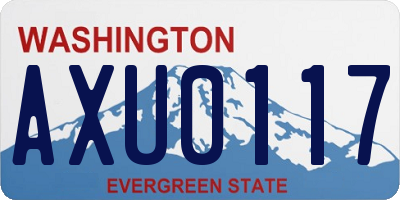 WA license plate AXU0117
