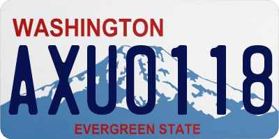 WA license plate AXU0118