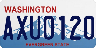 WA license plate AXU0120
