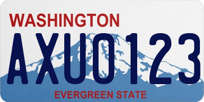 WA license plate AXU0123