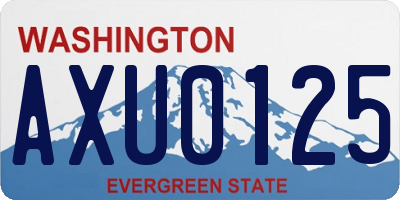 WA license plate AXU0125