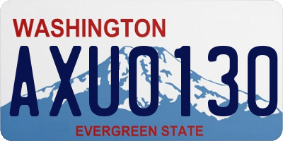 WA license plate AXU0130