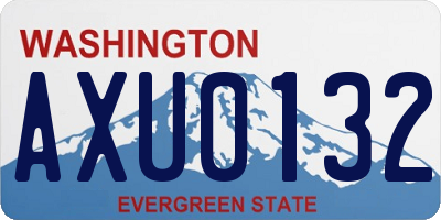 WA license plate AXU0132