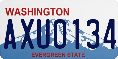 WA license plate AXU0134