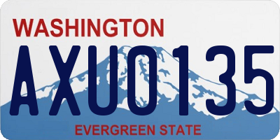 WA license plate AXU0135