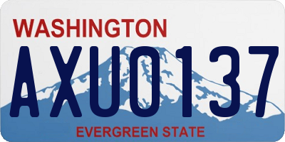 WA license plate AXU0137