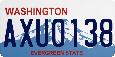 WA license plate AXU0138