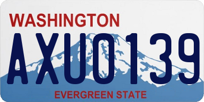 WA license plate AXU0139