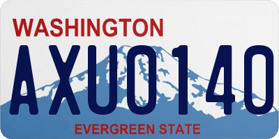 WA license plate AXU0140