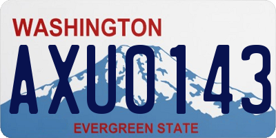 WA license plate AXU0143