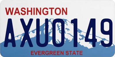 WA license plate AXU0149