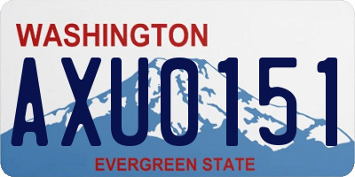 WA license plate AXU0151