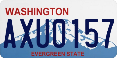 WA license plate AXU0157