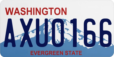 WA license plate AXU0166