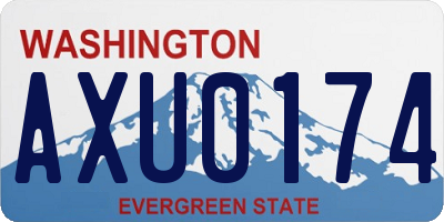 WA license plate AXU0174