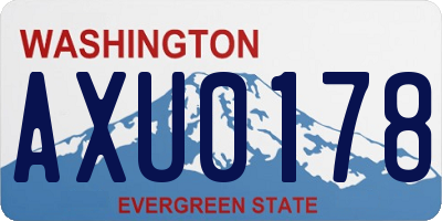 WA license plate AXU0178