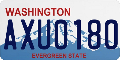 WA license plate AXU0180