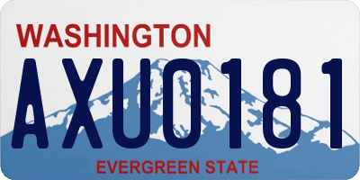 WA license plate AXU0181