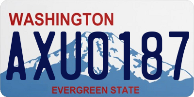 WA license plate AXU0187