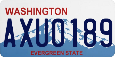 WA license plate AXU0189
