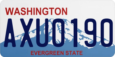 WA license plate AXU0190
