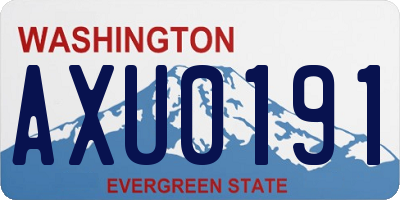 WA license plate AXU0191