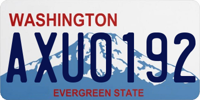 WA license plate AXU0192