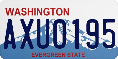 WA license plate AXU0195