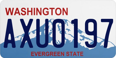 WA license plate AXU0197