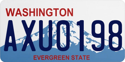 WA license plate AXU0198