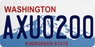 WA license plate AXU0200
