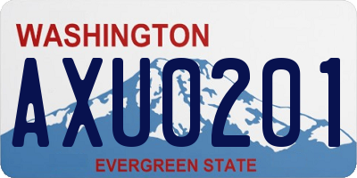WA license plate AXU0201