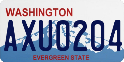 WA license plate AXU0204