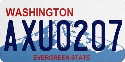 WA license plate AXU0207