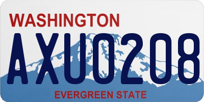 WA license plate AXU0208
