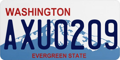 WA license plate AXU0209