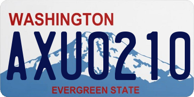 WA license plate AXU0210