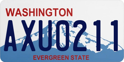 WA license plate AXU0211