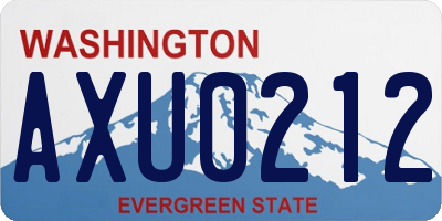 WA license plate AXU0212