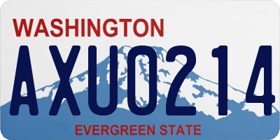 WA license plate AXU0214