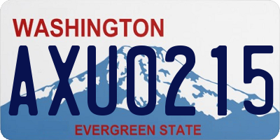 WA license plate AXU0215