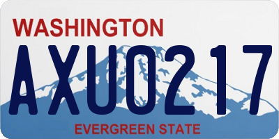 WA license plate AXU0217