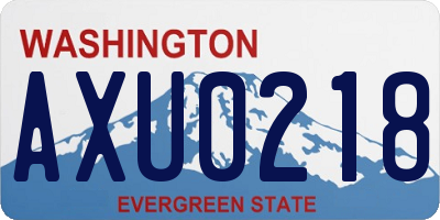 WA license plate AXU0218