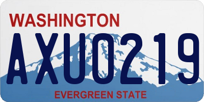 WA license plate AXU0219