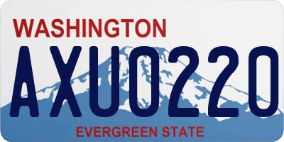 WA license plate AXU0220