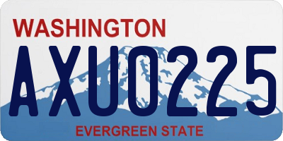 WA license plate AXU0225