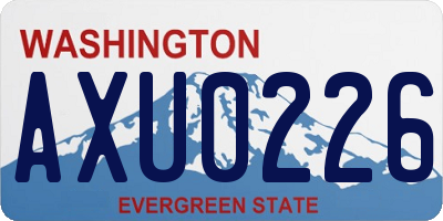 WA license plate AXU0226