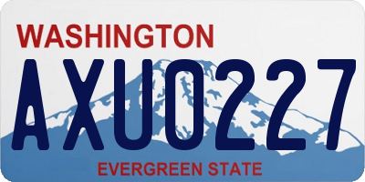 WA license plate AXU0227