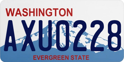 WA license plate AXU0228